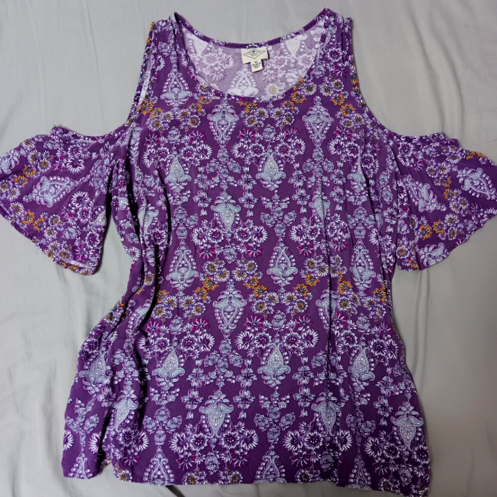 Purple Flower Pattern St. John's Bay Shirt
